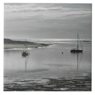 Keramik Grau Meer und Segelboote Fliese