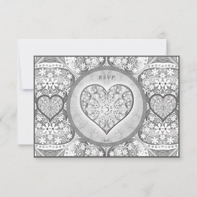 Keramik Grau RSVP Karte (Vorderseite)