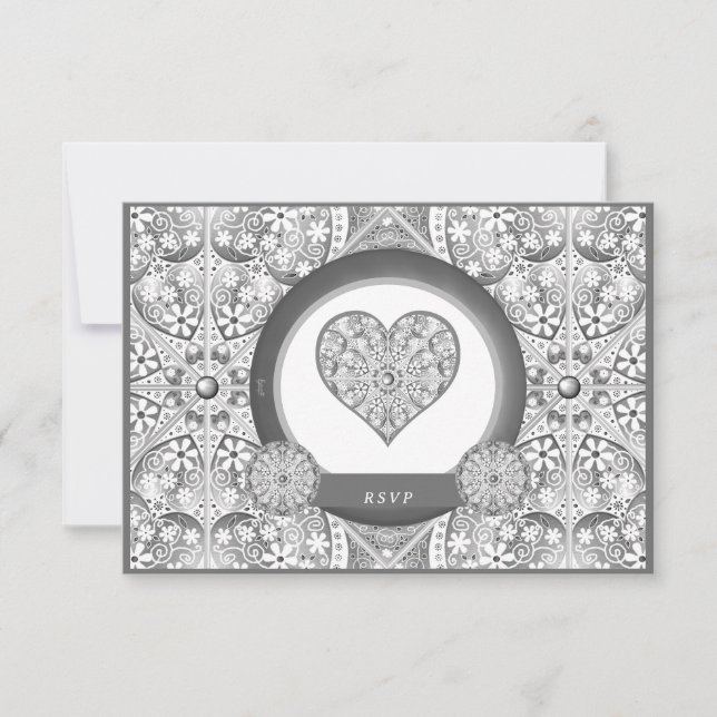 Keramik Grau RSVP Karte (Vorderseite)