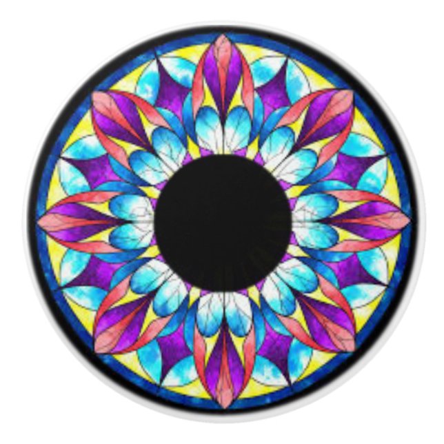 Keramik-Griffe mit einem bunten, einzigartigen Keramikknauf (Vorderseite)