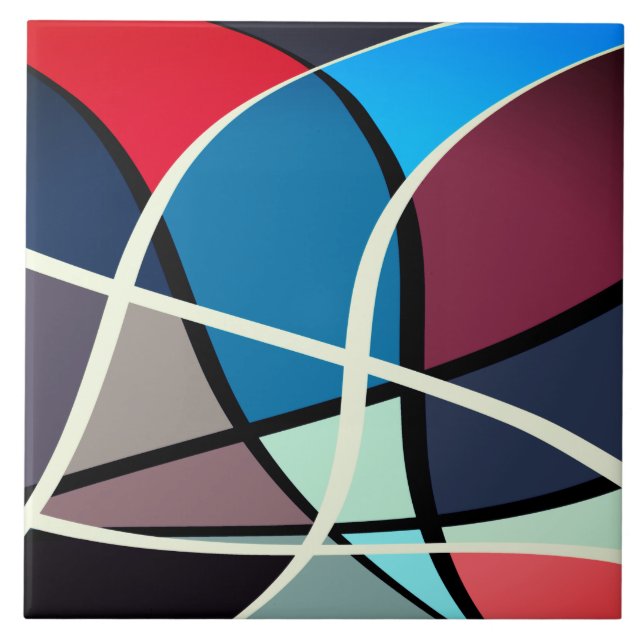 Keramik, groß (6" × 6") Muster 01 Fliese (Vorderseite)