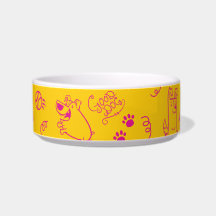 Keramik-Haustier-Schale mit Hund-Illustration
