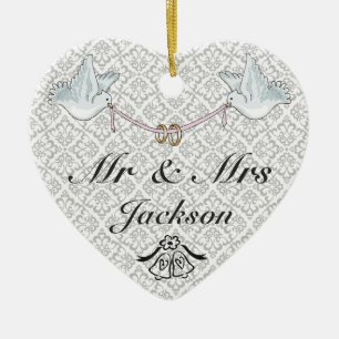 Keramik Heart Ornament - Viel Glück Wedding Charm