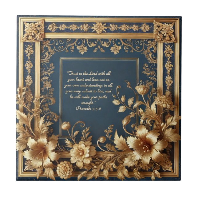- Keramik "Heirloom Grace Bible Verse" Fliese (Vorderseite)