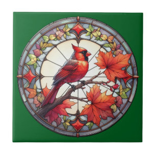 Keramik Herbstvogel Fliese