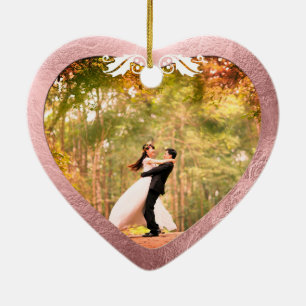 Keramik Herz Imitate Rose Gold+Gold Keramik Ornament