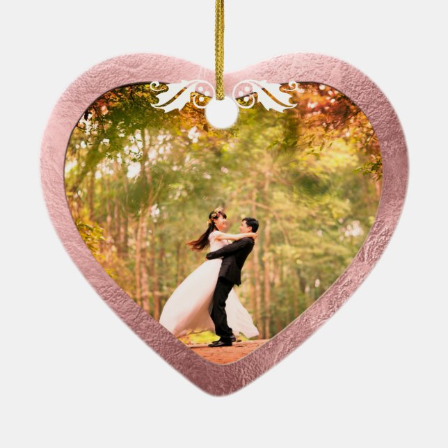 Keramik Herz Imitate Rose Gold+Gold Keramik Ornament (Hinten)