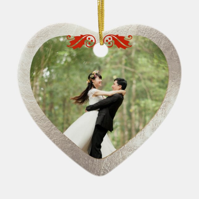 Keramik Herz Imitate Silver+Gold Keramik Ornament (Vorne)