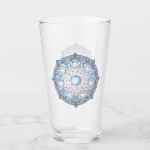 Keramik Himmel blau und Schneeflocke Glas