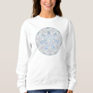 Keramik Himmel blau und Schneeflocke Sweatshirt