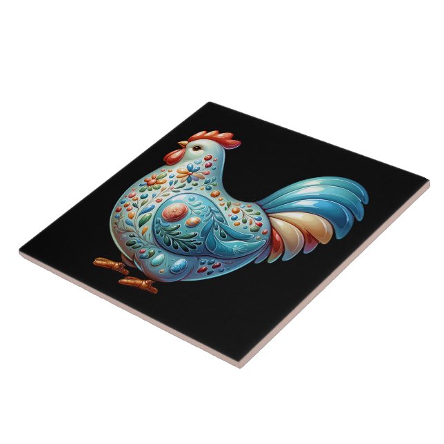 Keramik Huhn Fliese (Seite)