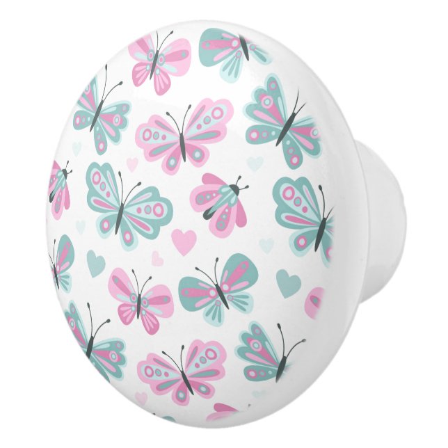 Keramik Kabinett Knob-Butterflies Keramikknauf (Rechts)