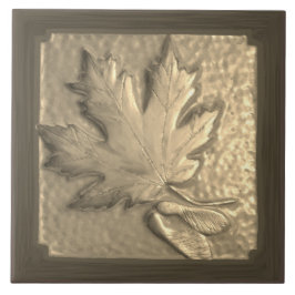 Keramik Kachel, Handwerker Ahornleaf Goldton Fliese