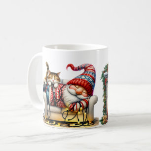 Keramik-Kaffeetasse schlafender Santa-Gnom Kaffeetasse