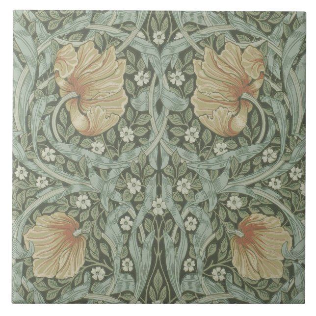 Keramik Kamin William Morris entwirft 01 Fliese (Vorderseite)