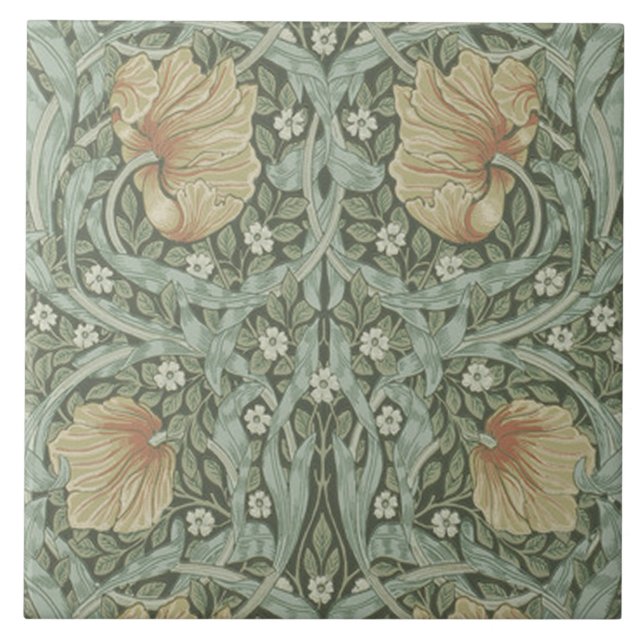 Keramik Kamin William Morris entwirft 04 Fliese (Vorderseite)