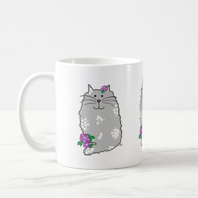 Keramik-Katze-Tasse mit Laune Kaffeetasse (Links)