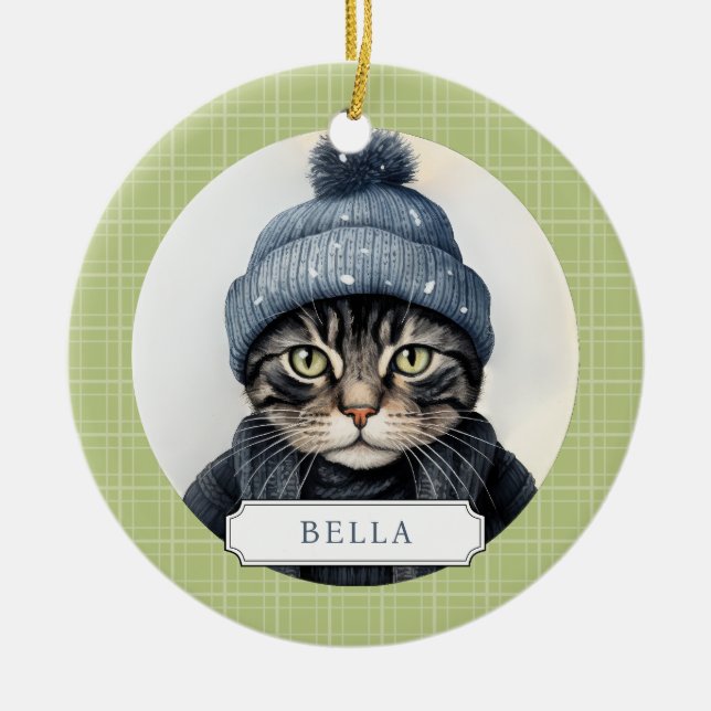Keramik Katzenklumpen Ornament (Vorne)