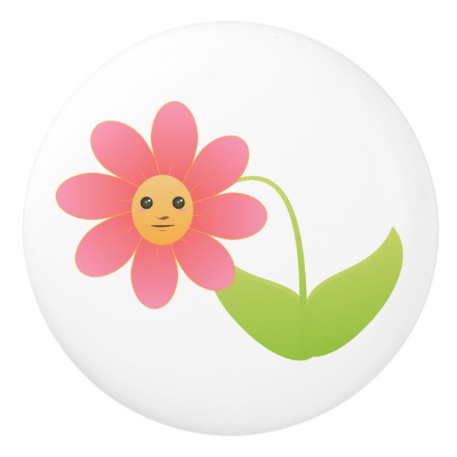 Keramik Knob/Blume Keramikknauf (Vorderseite)