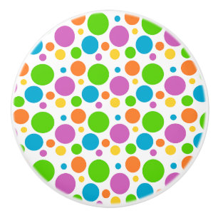 Keramik Knob/farbige Polka-Punkte Keramikknauf