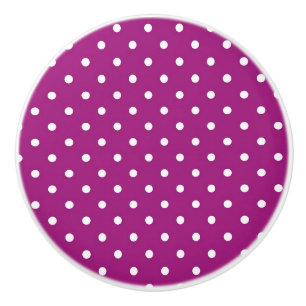 Keramik Knob/White Polka Dots Lila Hintergrund Keramikknauf