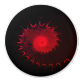 Keramik-Knoblauch mit rotem Fraktal Keramikknauf