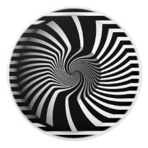 Keramik Knobs - Psychedelic Art Swirl B/W