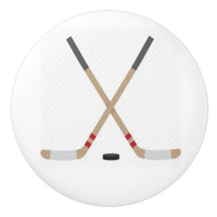 Keramik Knock mit Hockeyschlägern und Puck Keramikknauf