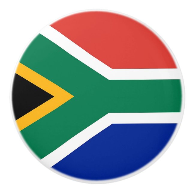 Keramik Knopf ziehen mit der Flagge Südafrikas Keramikknauf (Vorderseite)