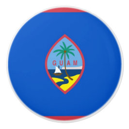 Keramik Knopf ziehen mit der Flagge von Guam, USA Keramikknauf