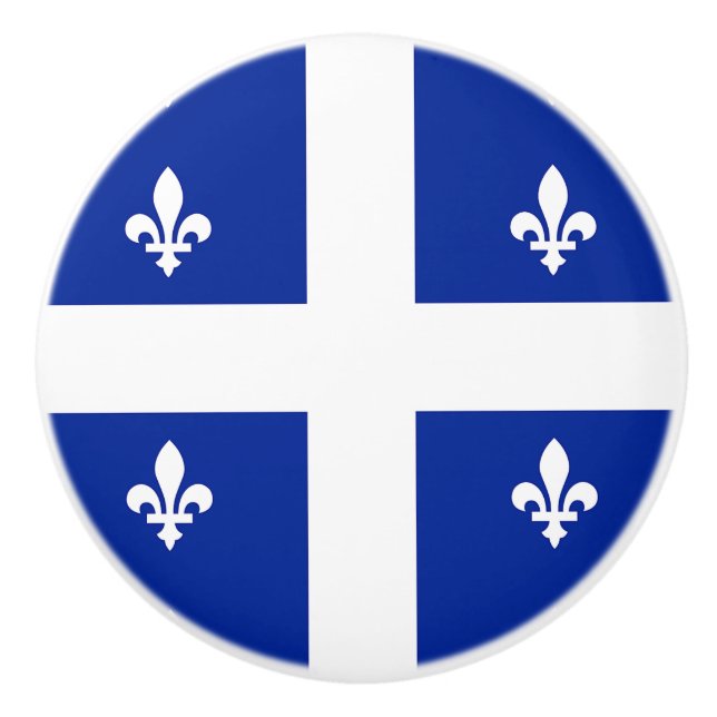 Keramik Knopf ziehen mit der Flagge von Quebec, Ka Keramikknauf (Vorderseite)