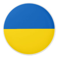 Keramik Knopf ziehen mit Fahne der Ukraine