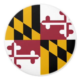 Keramik Knopf ziehen mit Fahne von Maryland, USA Keramikknauf