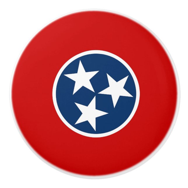 Keramik Knopf ziehen mit Fahne von Tennessee, USA Keramikknauf (Vorderseite)