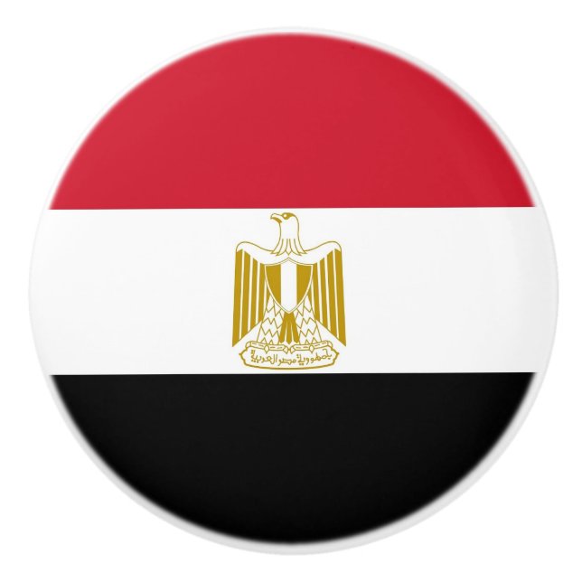 Keramik Knopf ziehen mit Flagge Ägyptens Keramikknauf (Vorderseite)