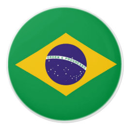 Keramik Knopf ziehen mit Flagge Brasiliens Keramikknauf