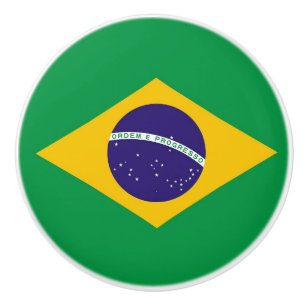 Keramik Knopf ziehen mit Flagge Brasiliens Keramikknauf