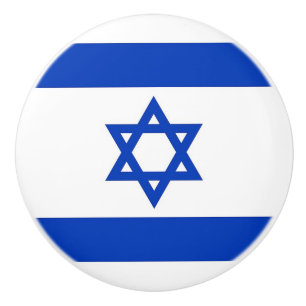 Keramik Knopf ziehen mit Flagge Israels Keramikknauf