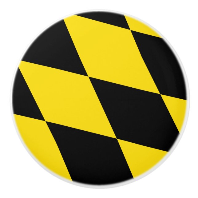 Keramik Knöpfe mit Münchner Flagge ziehen Keramikknauf (Vorderseite)