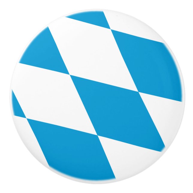 Keramik Knöpfe ziehen mit Flagge Bayerns Keramikknauf (Vorderseite)