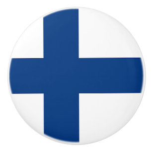 Keramik Knöpfe ziehen mit Flagge Finnlands Keramikknauf