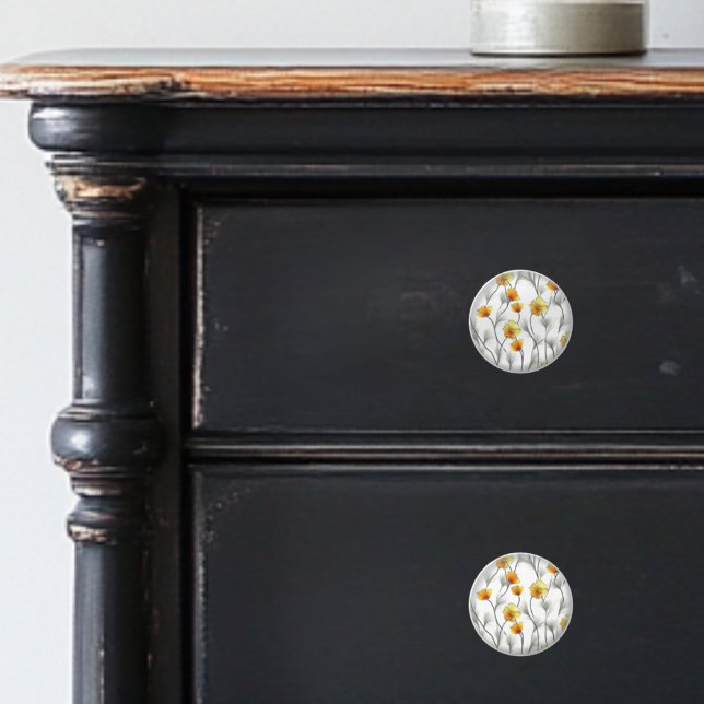 Keramik Knospen mit zarten, orangefarbenen Blume Keramikknauf (Von Creator hochgeladen)