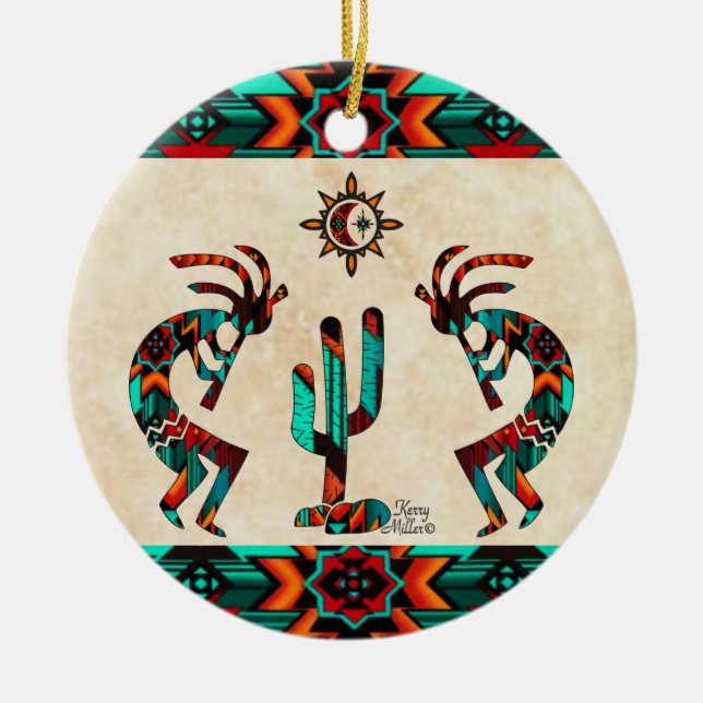 Keramik Kokopelli Keramik Ornament (Vorne)