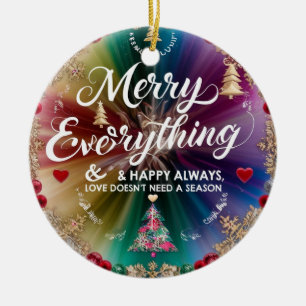 Keramik-Kreis-Ornament – Modernes Regenbogen-Weihn Keramik Ornament