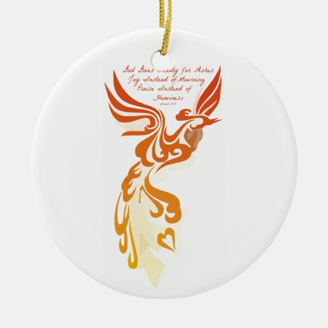 Keramik-Kreis-Verzierung Jesajas 61 Phoenix Keramikornament (Vorne)