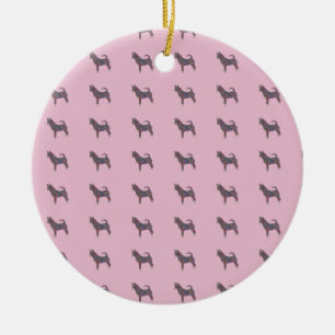 Keramik-Kreisschmuck mit Chihuahua-Muster Keramik Ornament