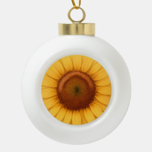 Keramik-Kugel-Weihnachtsschmuck - Sonnenblume Keramik Kugel-Ornament