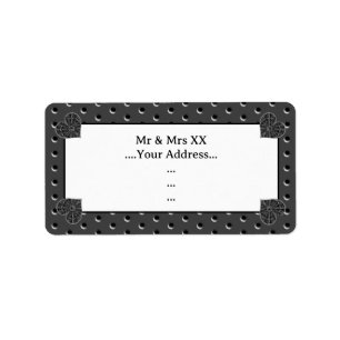 Keramik Lace Black Adressaufkleber