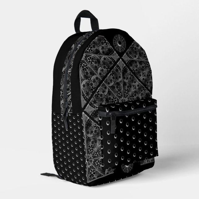 Keramik Lace Black Bedruckter Rucksack (Rückseitige Ecke links)