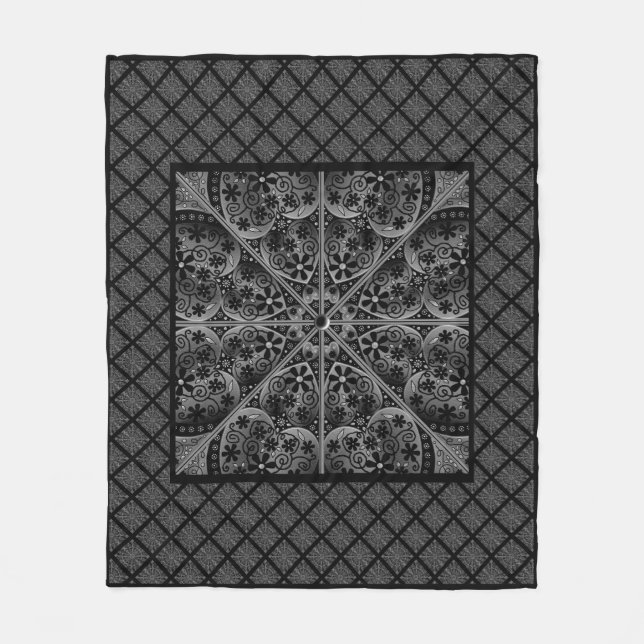 Keramik Lace Black Fleecedecke (Vorderseite)